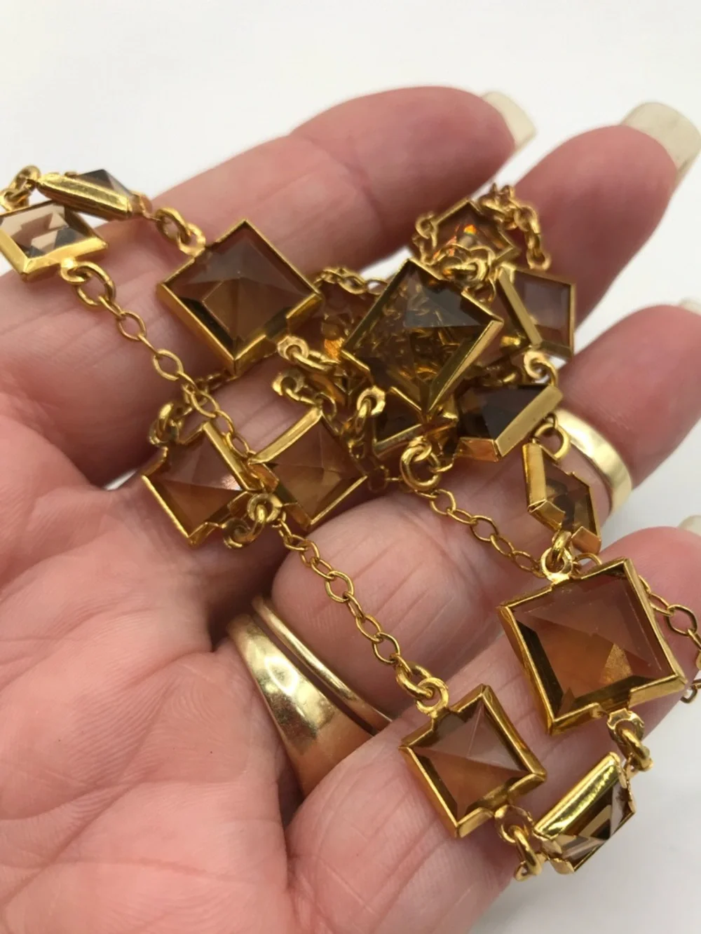 J. Crew Gold-Tone Necklace with Smoky Square Crystals - Picture 7 of 9